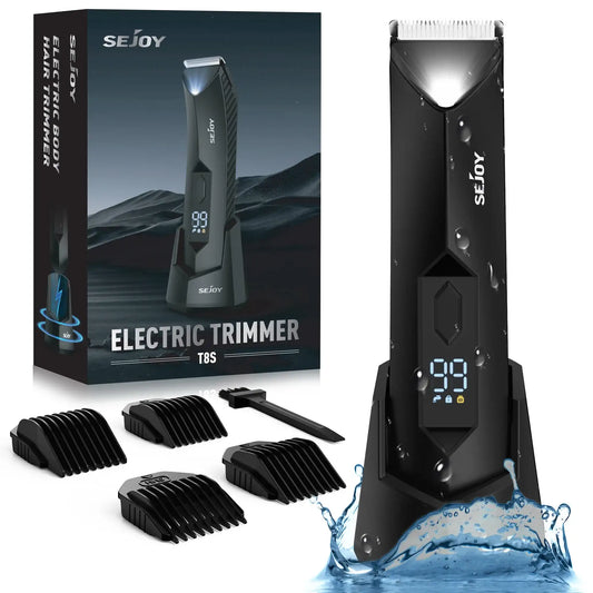 Sejoy Cordless Hair & Body Grooming Kit for Men – Rechargeable Hair Clipper, Beard Trimmer, Nose/Ear Trimmer & LED Display