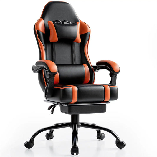 Reclining Gaming Chair with Footrest – PU Leather Ergonomic Gamer Chair - PulinGO