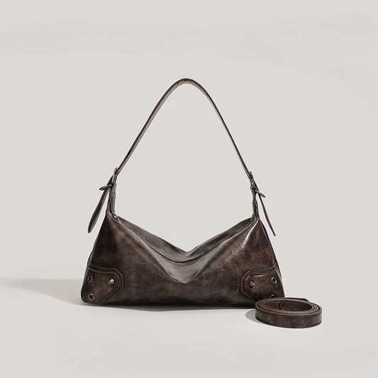 2025 New Design PU Leather Baguette Bag – Stylish Handbag with Zipper Closure & Crossbody Strap for Daily Use 🎀✨