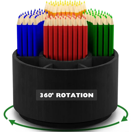 Black Desk Organizer with 7 Compartments – Pencil Holder & Desktop Storage Box 🖤🗂️