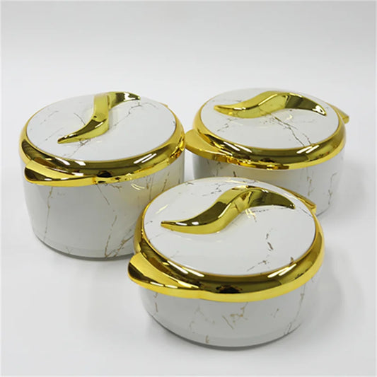 3PCS Insulated Food Warmer Container Set (1.5L / 2.2L / 2.5L) – Leakproof Thermal Lunch Boxes for Family Use