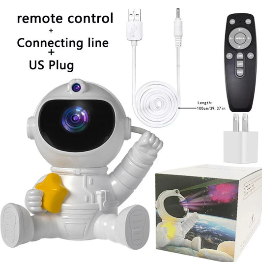 Astronaut Galaxy Star Projector Lamp – Cartoon LED Night Light with Starry Sky & Galaxy Effects, Bedroom Ceiling Projection for Kids’ Gifts