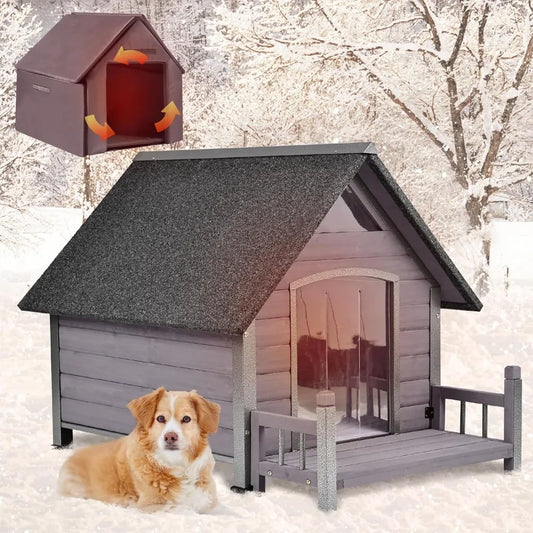 Outdoor Dog House – 100% Insulated Winter Kennel with Waterproof Liner for All Breeds