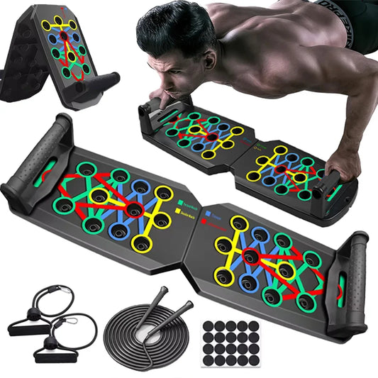 Portable Multifunctional Push-Up Board Set – Foldable Push-Up Bar System for Chest, Arms, Back & Abs Training