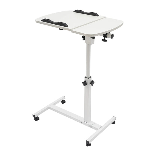 Adjustable Rolling Laptop Desk Stand with Wheels – Mobile Sit-Stand Computer Table