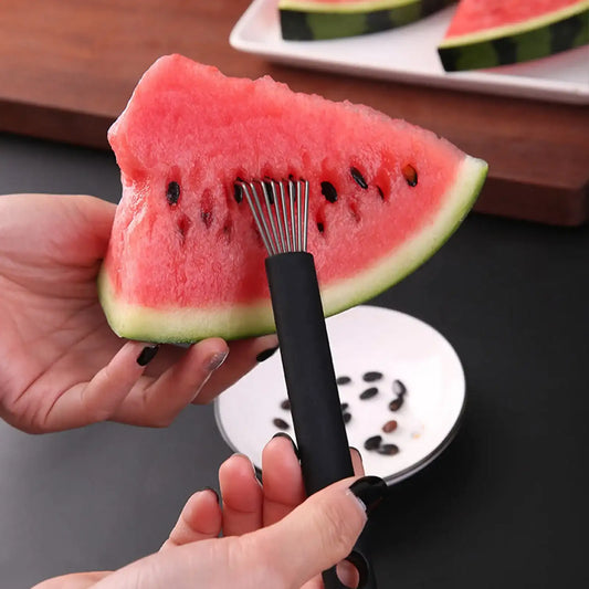 “304 Stainless Steel Watermelon Deseeding Remover Tool – Durable Silicone Handle”