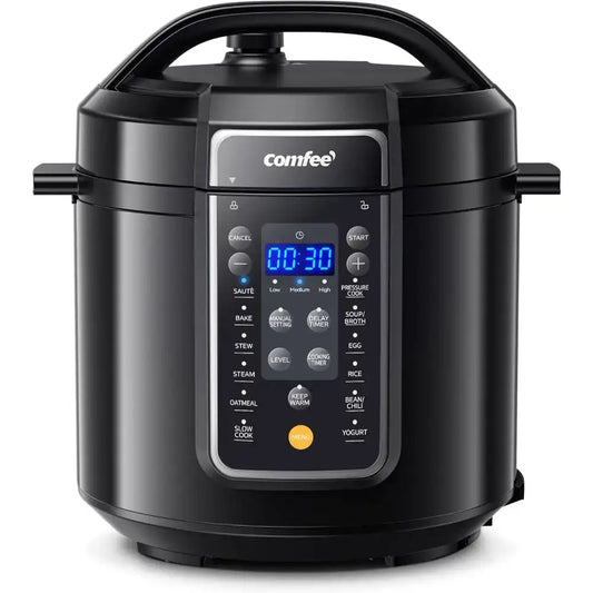 9-in-1 Electric Pressure Cooker – 6 Quart Instant Multi-Cooker with 14 Presets, Non-Stick Pot, Slow Cooker, Sauté, Steamer & More (Black)