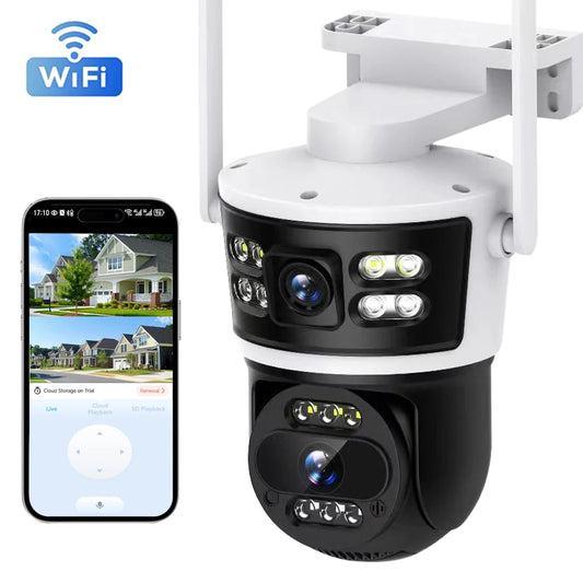 5MP Dual-Lens PTZ WiFi Security Camera – Outdoor Night Vision CCTV, Motion Detection & Baby Monitor 📹🌙