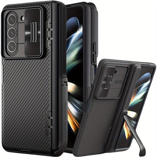 Shockproof Samsung Galaxy Z Fold 5 Case – Built-in Kickstand, Sliding Camera Cover & Full Hinge Protection