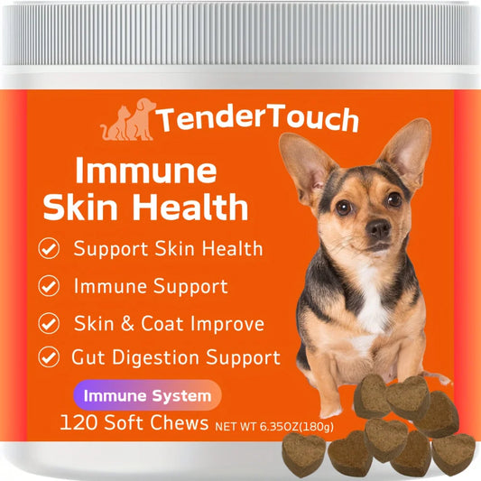 TenderTouch Allergy & Immune Supplement for Dogs – 120 Chews, Natural Allergy Relief & Immune Support (180g / 6.35oz)