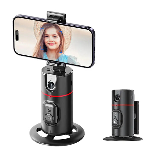 Auto Face Tracking Phone Holder Stand – 360° Rotation with Remote & Gesture Control for Live Streaming 🎥📱