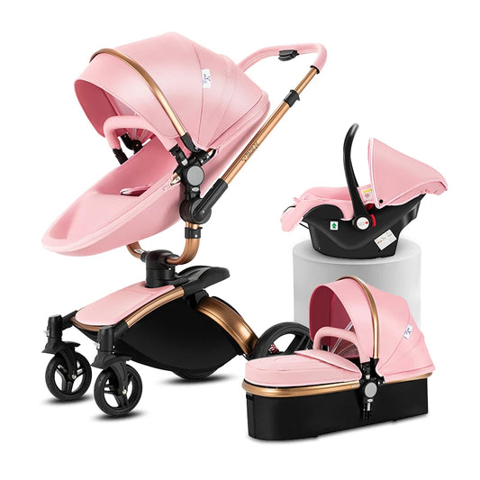 Yoyko Spin 360° Rotating Baby Travel System – Lightweight 3-in-1 stroller with Premium PU Seat & One-Hand Fold