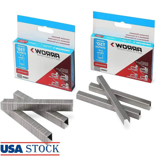 T50 Heavy-Duty Stainless Steel Staples – 1,000-Pack, Corrosion-Resistant for Upholstery & Insulation