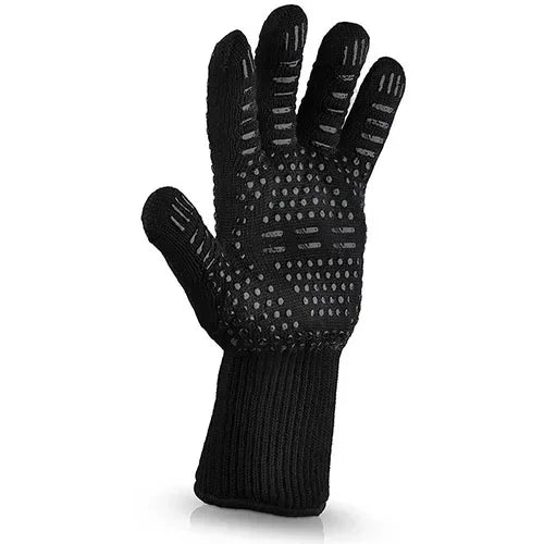 “1–2PCS BBQ Heat-Resistant Gloves – 300–500°C Aramid Safety Gloves with Cotton Lining for Grilling, Baking & Kitchen Use”
