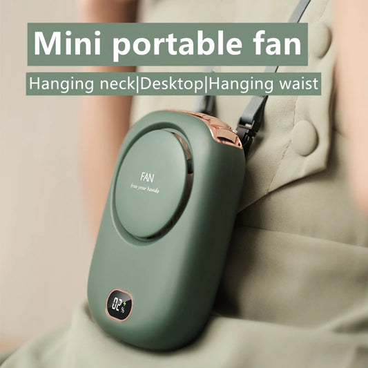 Portable USB Rechargeable Wearable Fan – 3-Speed Leafless Cooling with 2000mAh Battery for Indoor & Outdoor Use 🌬️🔋