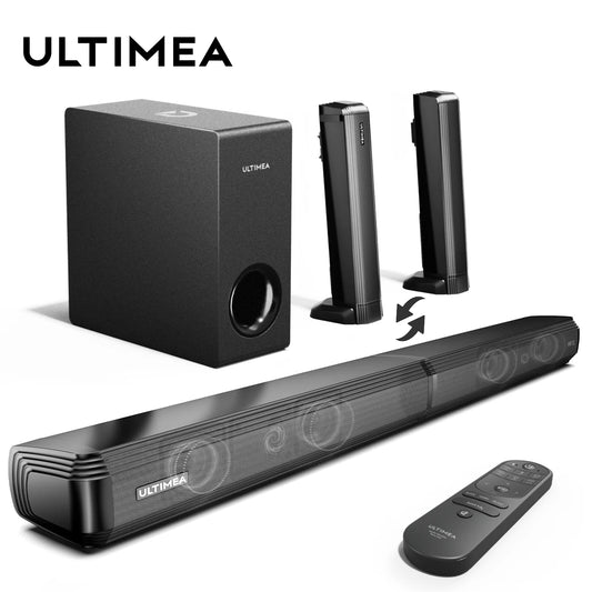 ULTIMEA 200W 4.1ch Soundbar with Subwoofer – 2-in-1 Detachable Bluetooth 5.3 Home Theater Speaker for Smart TVs