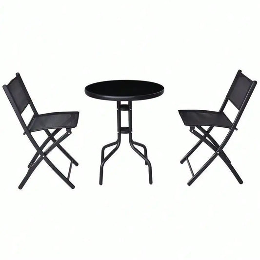 “Bistro Set with Folding Chairs – Outdoor Garden & Patio Table Set for Backyard Furniture”