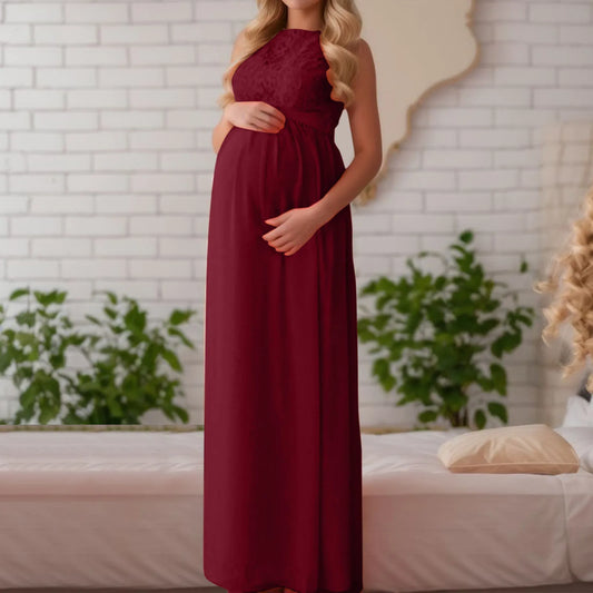 Women’s Maternity Sweater Dress – Mesh Lace Knit Long Sleeve Breastfeeding Clothes, Elegant Pregnancy Outfit