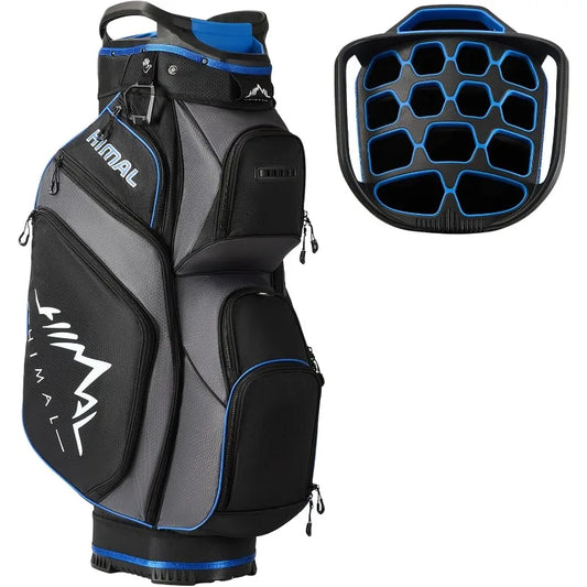 Premium 14-way golf cart bag – full-length divider men’s golf bag with cooler pocket, handles & rain cover