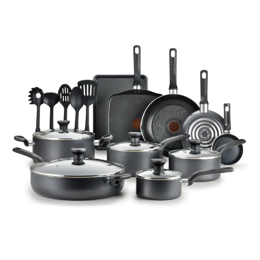 20‑Piece Non‑Stick Pots & Pans Cookware Set – Grey