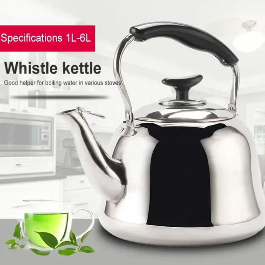 3 L Stainless Steel Whistle Kettle – Thick Food-Grade Tea Kettle for Induction, Gas, Camping