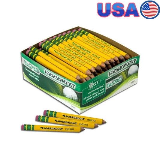 Golf Survey Pencils with Erasers – 72-Count Pre-Sharpened Wooden Pencils, 0.7 mm Lead