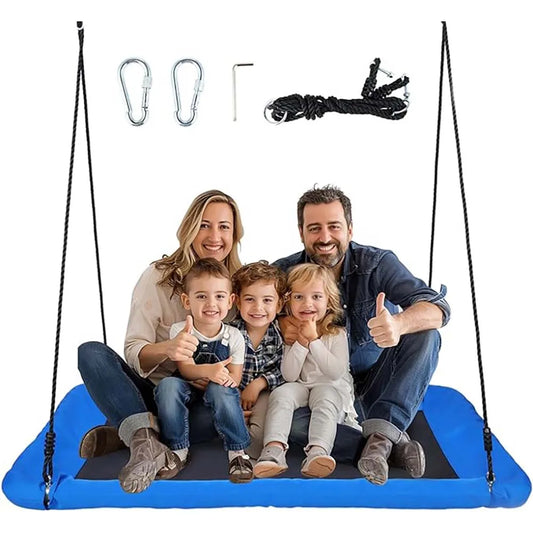 700lb Giant 60" Rectangular Platform Tree Swing – Outdoor Swing for Kids & Adults, Heavy-Duty Design 🌳🪢