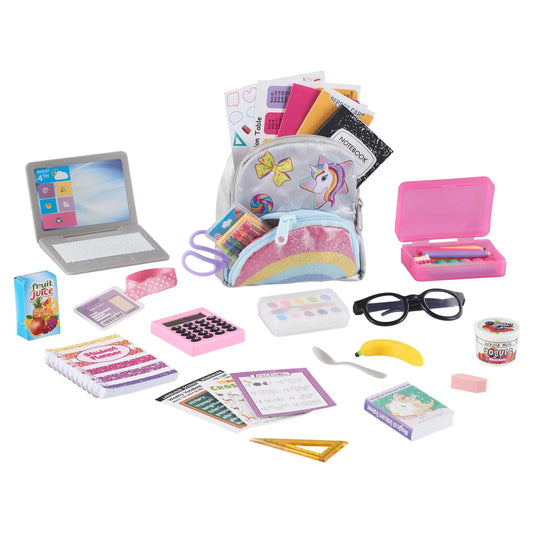 My Life As School Supply Play Set for 18-Inch Dolls – Multicolored Pretend School Accessories