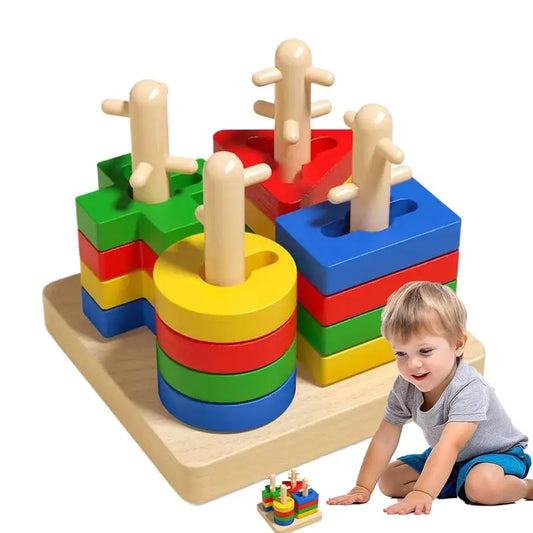 Shape Sorter Educational Toy – Color & Shape Recognition Blocks, Early Learning Montessori Playset for Kids Ages 3–6