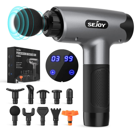 Deep-Tissue Massage Gun – 10 Interchangeable Heads & 30 Speed Levels for Full-Body Recovery