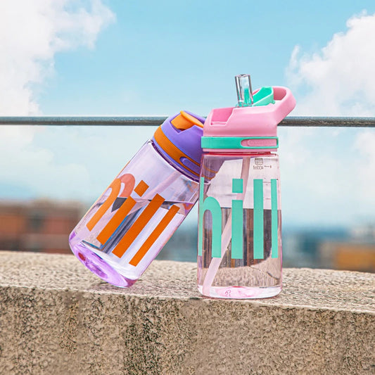Cute Korean Style Water Bottle with Straw & Handle – BPA-Free 450ml Portable Drink Bottle for Girls