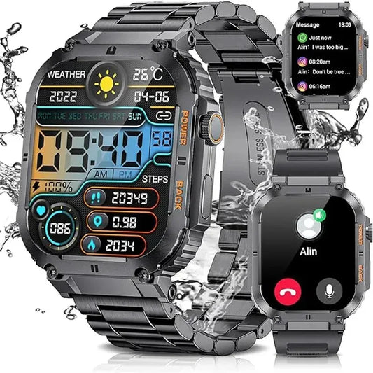 LIGE Outdoor Sports Fitness Smartwatch – 1.96" Screen, Bluetooth Calling, Waterproof, Blood Oxygen Tracking ⌚✨