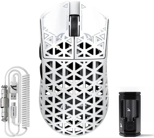 MambaSnake X Attack Shark R5 Ultra Wireless Gaming Mouse – 39g Superlight Carbon Fiber with Hollowed-Out Design