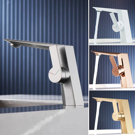 Brushed Gold Bathroom Faucet – Single Hole Brass Basin Mixer Tap with Hot & Cold Water Control 🚰✨