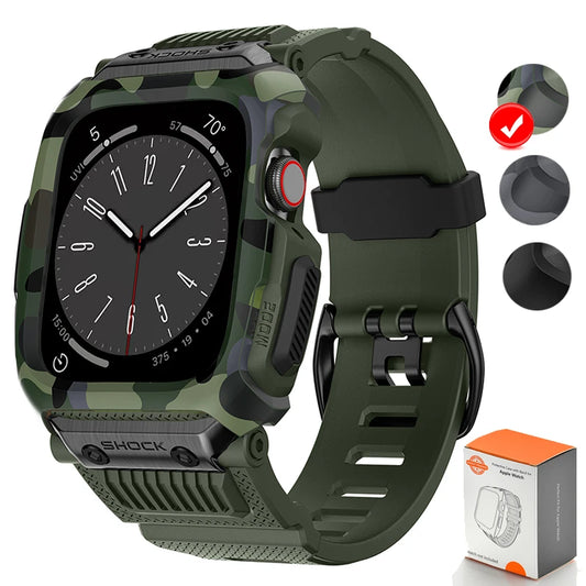Camouflage Sport Case & Waterproof Strap for Apple Watch (42–45 mm)