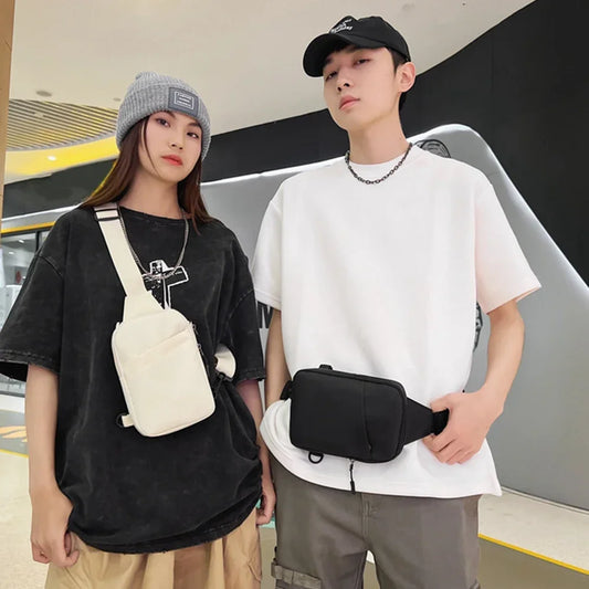 Men’s Moto Biker Chest Crossbody Bag — Outdoor Sports Sling Messenger Shoulder Pack