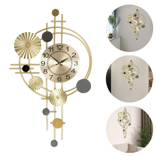 Modern Decorative Iron Wall Clock – Artistic Silent Wall Clock for Living Room & Office Home Décor