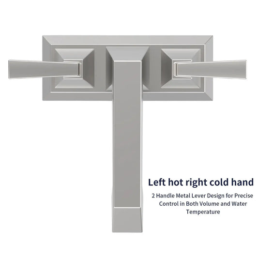 2-Handle Brushed Nickel Bathroom Sink Faucet – 4-Inch Centerset with Pop-Up Drain