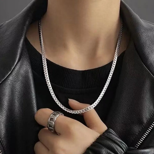 Men’s Plated Flat Chain Necklace – Stylish, Durable & Elegant Jewelry Gift for Him