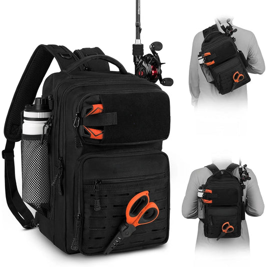 Tactical fishing sling tackle bag – lightweight waterproof backpack for gear & equipment, multi-storage fishing bag for men