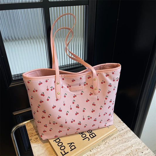 PU Leather Large Capacity Women’s Shoulder Bag – Stylish Daily Work Tote with Zipper Closure
