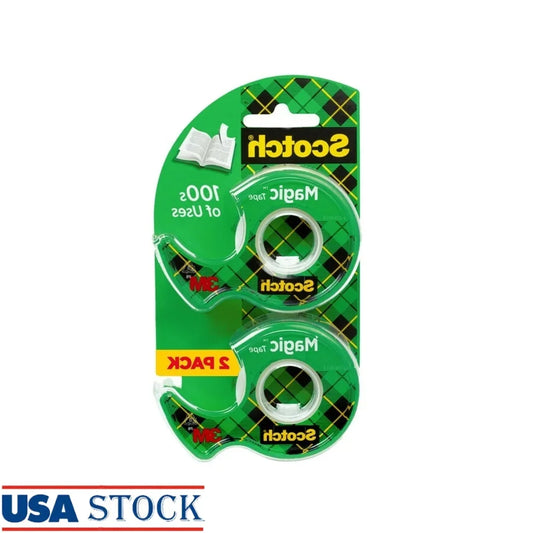 Magic Tape Dispenser Set (2-Pack) – Invisible Matte Office Tape with Permanent Adhesive