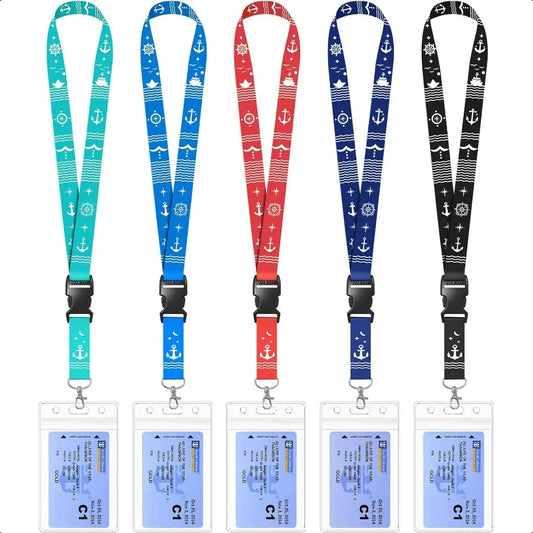 5-Pack Lanyards with Waterproof ID Badge Holders – Cruise Ship Card Essentials for Royal Caribbean, Carnival & NCL 2025