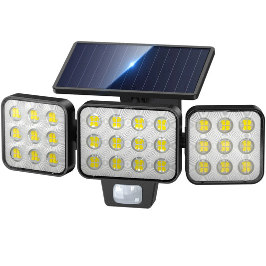 Solar Security Lights – 3000LM 3-Head Motion Sensor Flood Lights, 150° Wide Angle, Auto On/Off, 3 Modes (1/2/4 Pack Options)