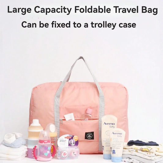 Foldable travel duffel bag – lightweight waterproof tote, large-capacity carry-on luggage bag for gym, sports, vacation & weekend trips