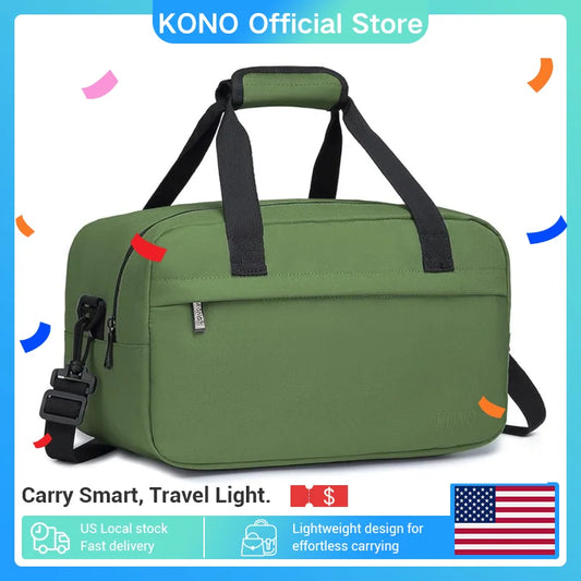 KONO 35×20×20 cabin bag – Ryanair under-seat 14L carry-on duffel, unisex hand luggage for travel, flights & sports