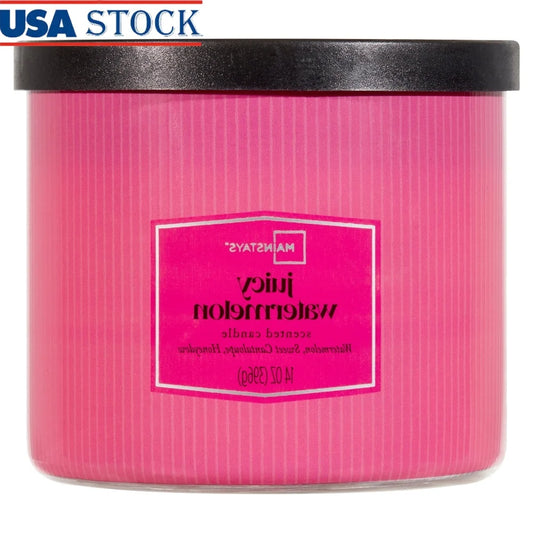 3-Wick Juicy Watermelon Scented Candle – Long-Lasting Aromatic Candle for Home Décor, Relaxation & Gifting (65-Hour Burn Time)