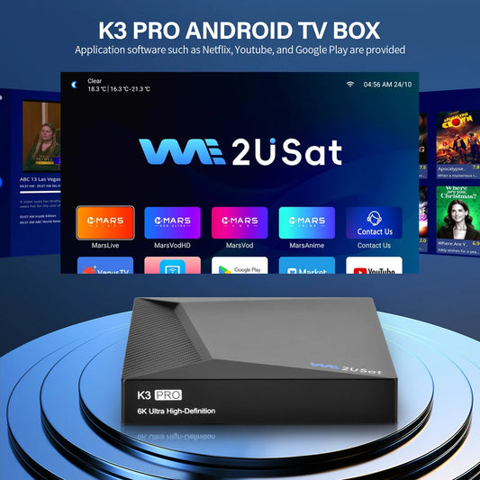 K3 Pro Android 10.0 TV Box – 6K HDR Media Player with Built-in WiFi Antenna, US Terrestrial Channel Support (Ships from US)