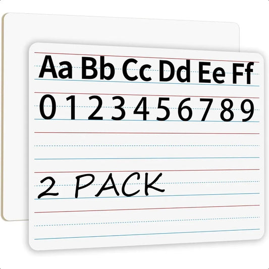 2-Pack Small Whiteboard Set – Double-Sided Ruled Dry Erase Boards for Students 🧠🖊️