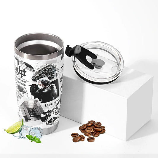 20oz Vacuum Insulated Stainless Steel Tumbler with Straw – Thermal Cup for Hot & Cold Drinks